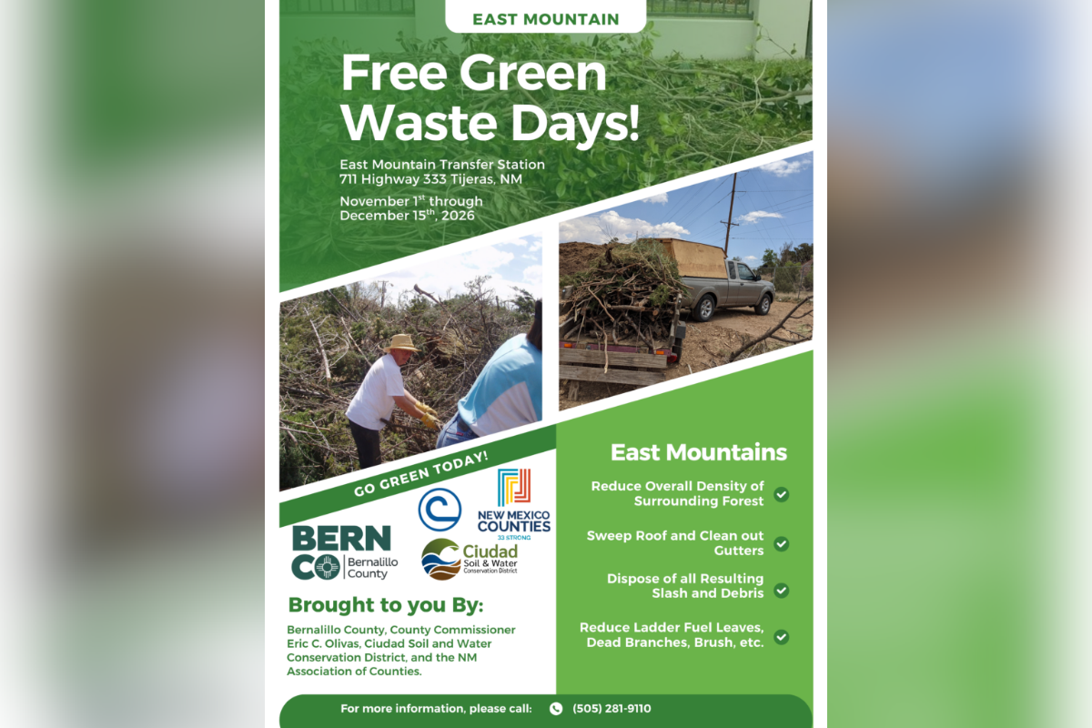 BernCo sponsoring free organic yard waste dumping in East Mountains